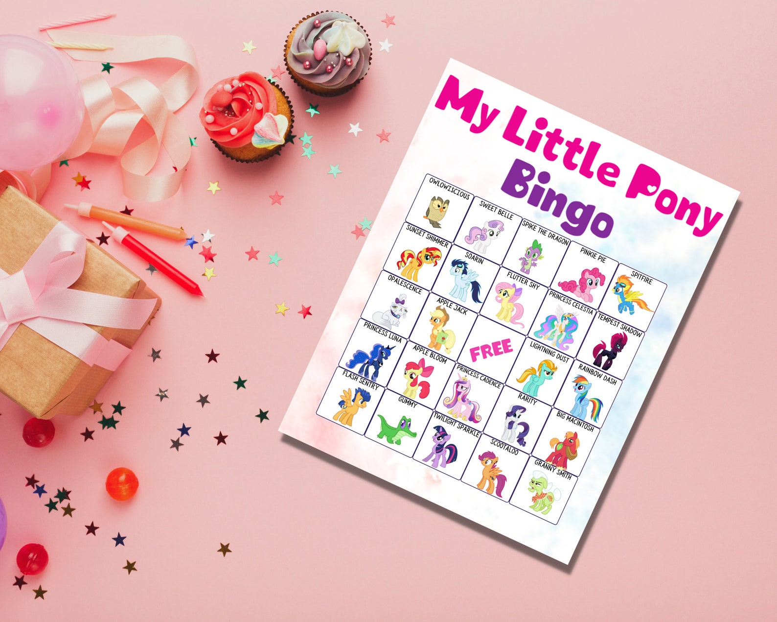 My Little Pony Bingo game for a birthday or themed party | Etsy