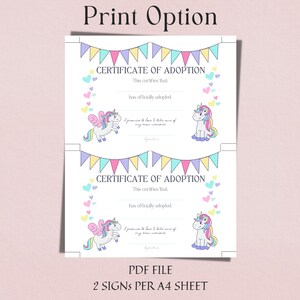 Unicorn Adoption Party Signs for Magical Birthday - Use for Whimsical ...