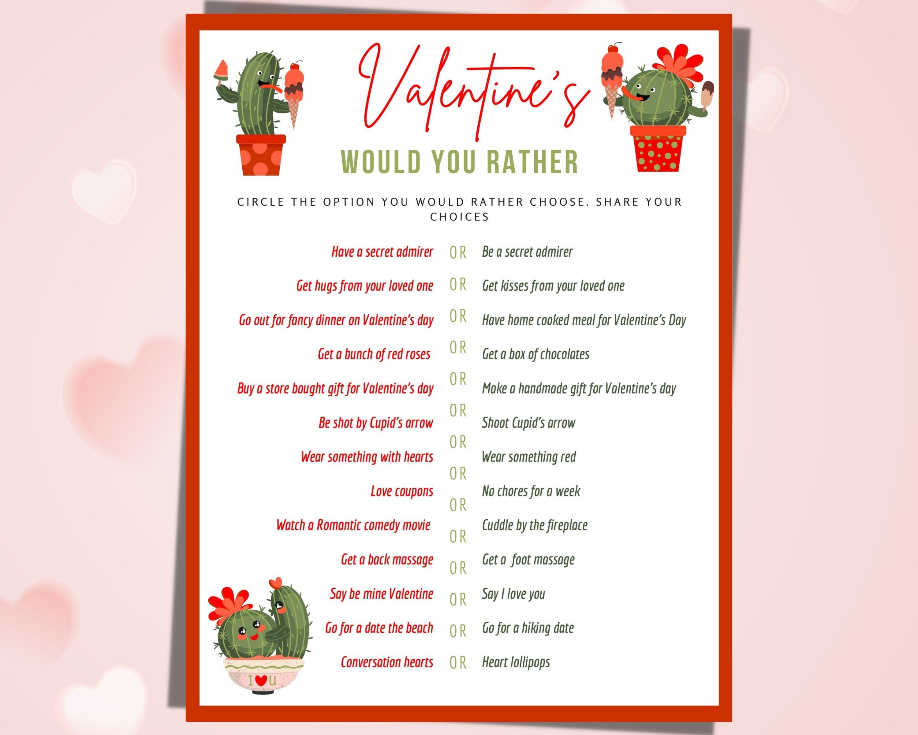 Would You Rather - Valentine's Edition, Games