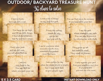 Outdoor Treasure Hunt Clue Game: Pirate, Mermaid, Adventure Party (INSTANT DOWNLOAD)