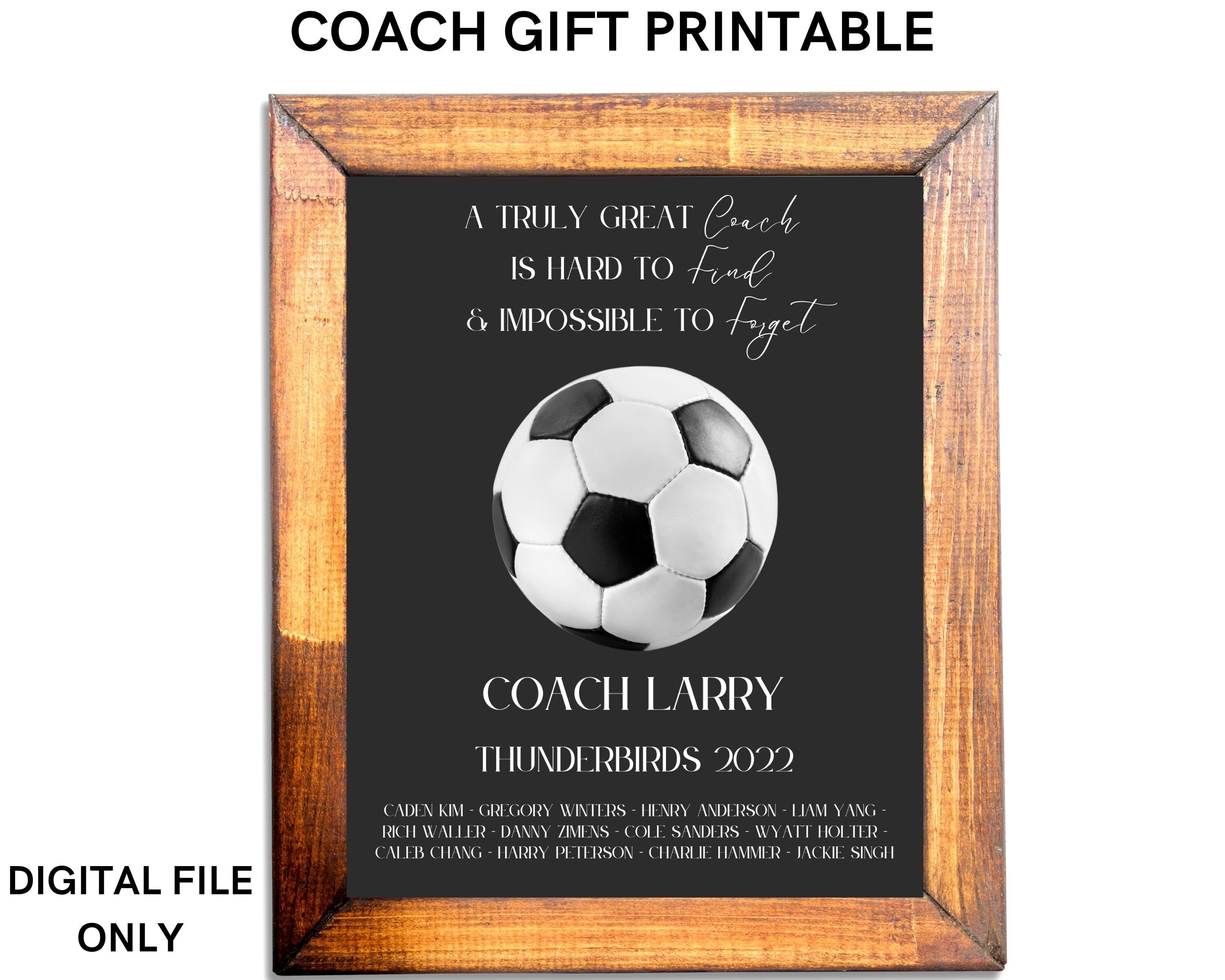 Soccer Coach Appreciation Gift Printable For End Of Season Or - Etsy Finland
