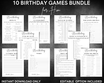Birthday Party Games for Him: Milestone Celebration (Instant Download)