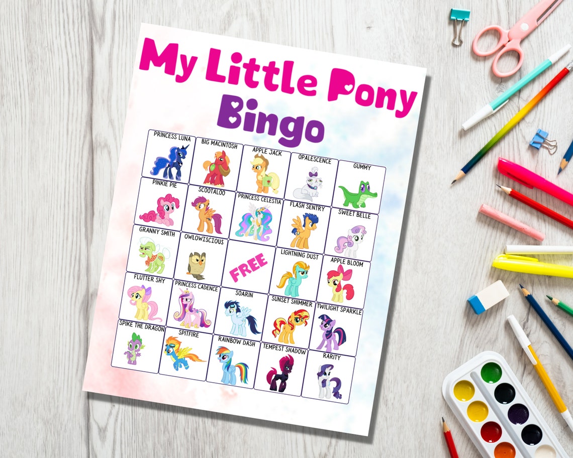 My Little Pony Bingo game for a birthday or themed party | Etsy