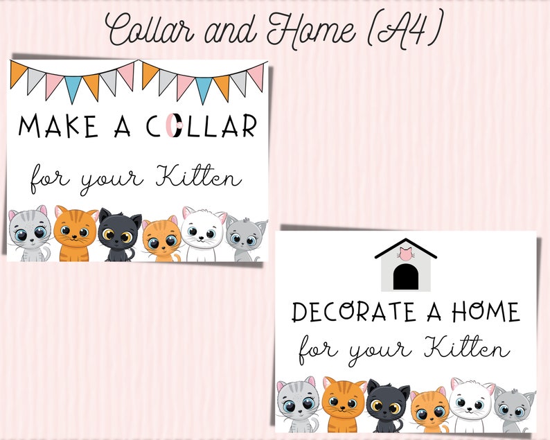 Kitten adoption party signs for kids Cat Love Birthday Kitty/ Fur baby adoption party printable Adopt a Pet party INSTANT DOWNLOAD ONLY image 6