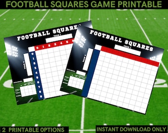 Football Squares Printable Etsy