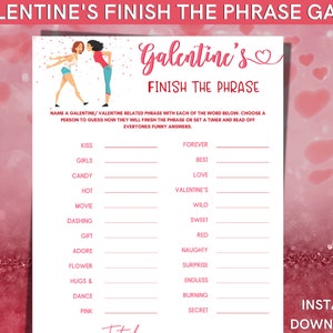 Galentine&#39;s Finish the Phrase Game: Ladies Valentine Party (Instant Download)