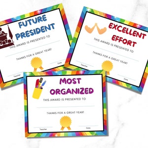End of School Year Awards Printable for Last Day of Class - 50 Fun ...