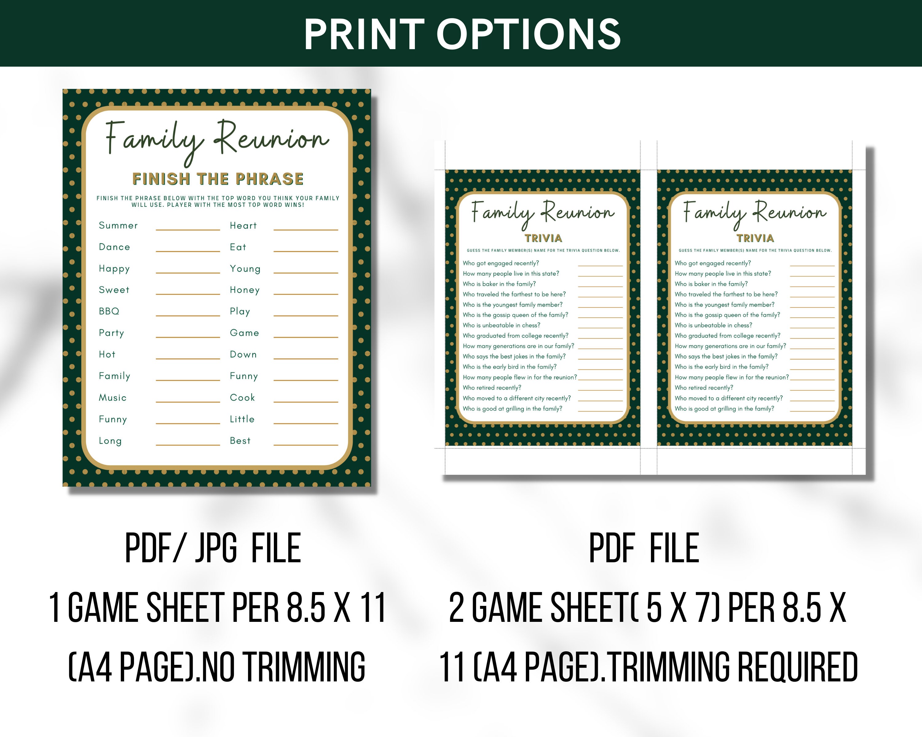 family reunion games bundle for fun activity use for family etsy