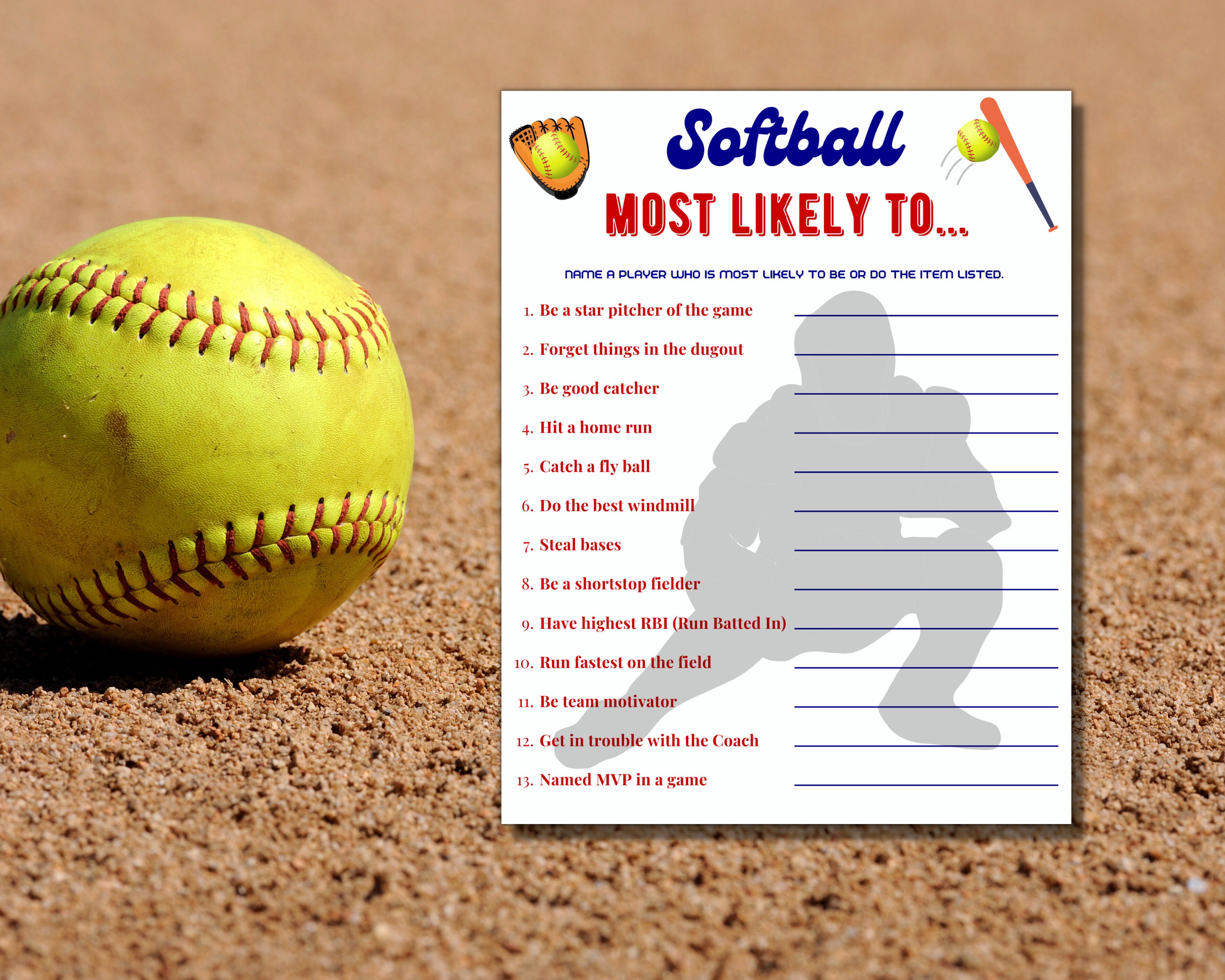 Softball Party Games Bundle for a Birthday or Sports Team Fun - Etsy