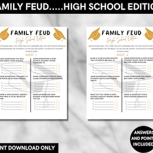 High School Graduation Family Feud Game: Editable Party Activity (Instant Download)