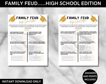 High School Graduation Family Feud Game: Editable Party Activity (Instant Download)