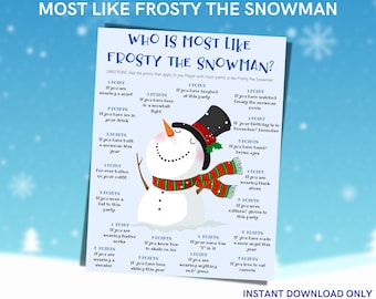 Frosty the Snowman Game: Christmas Icebreaker Activity (Instant Download)