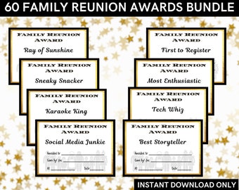 Family Reunion Awards Printable: 60 Funny Certificates (Instant Download)