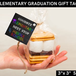 Elementary graduation gift tag  - Next stop Middle School -Use as gift tag for 5th grade gift - 3" x 3" - INSTANT DOWNLOAD