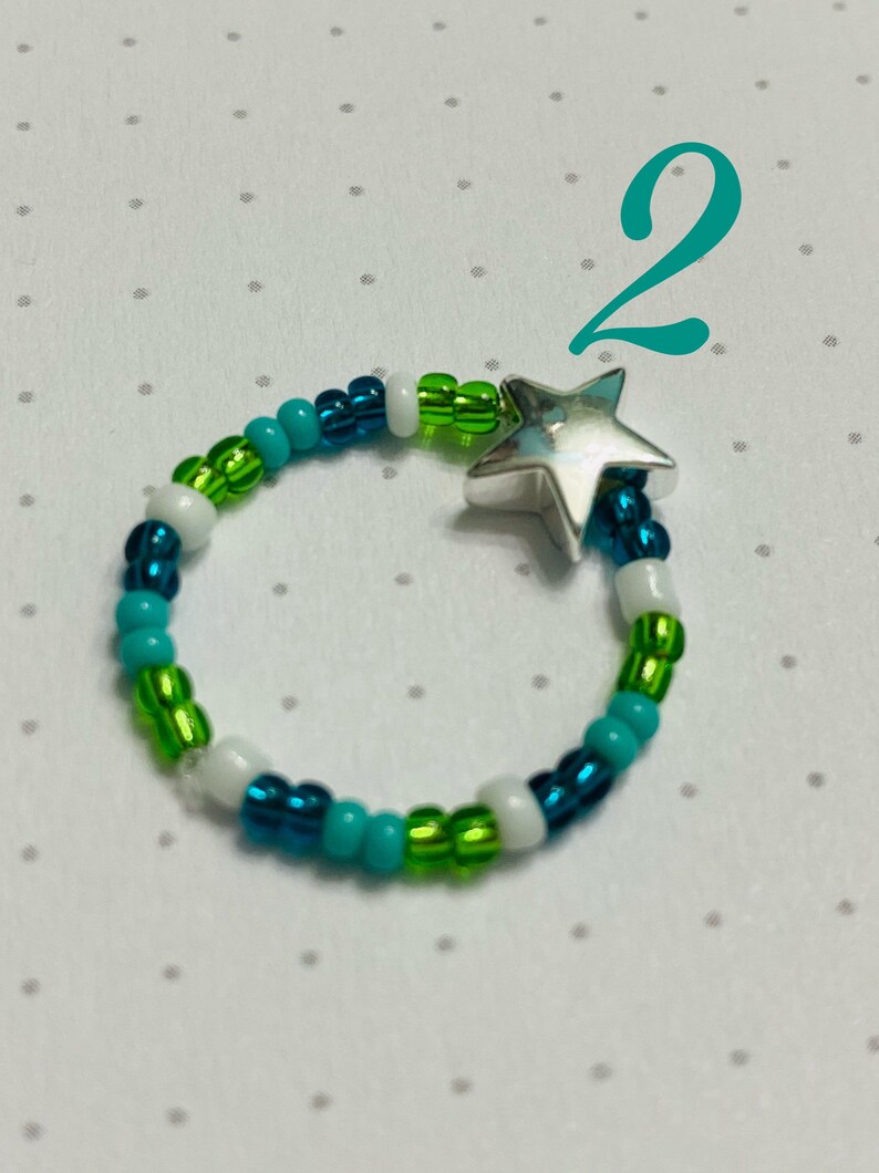 star bead Elastic star beaded ring comfortable 7 different color schemes