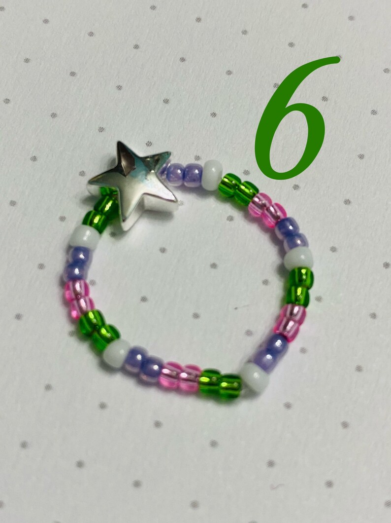 star bead Elastic star beaded ring comfortable 7 different color schemes