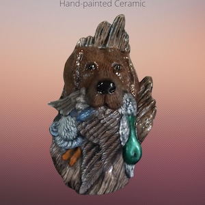 Hunting Dog with a duck. Made in the USA