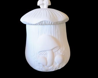 Tarro/recipiente para galletas Arnel Mushroom (grande/esmaltado por dentro) - Listo para pintar