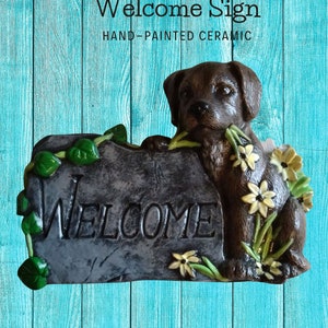 Welcome Puppy Wall Plaque