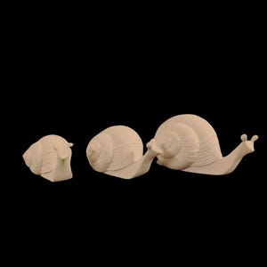 Set of 3 Snails. Ready to Paint Bisque. Made in the USA