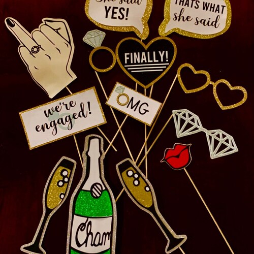 Engagement Party Photo Booth Props Etsy