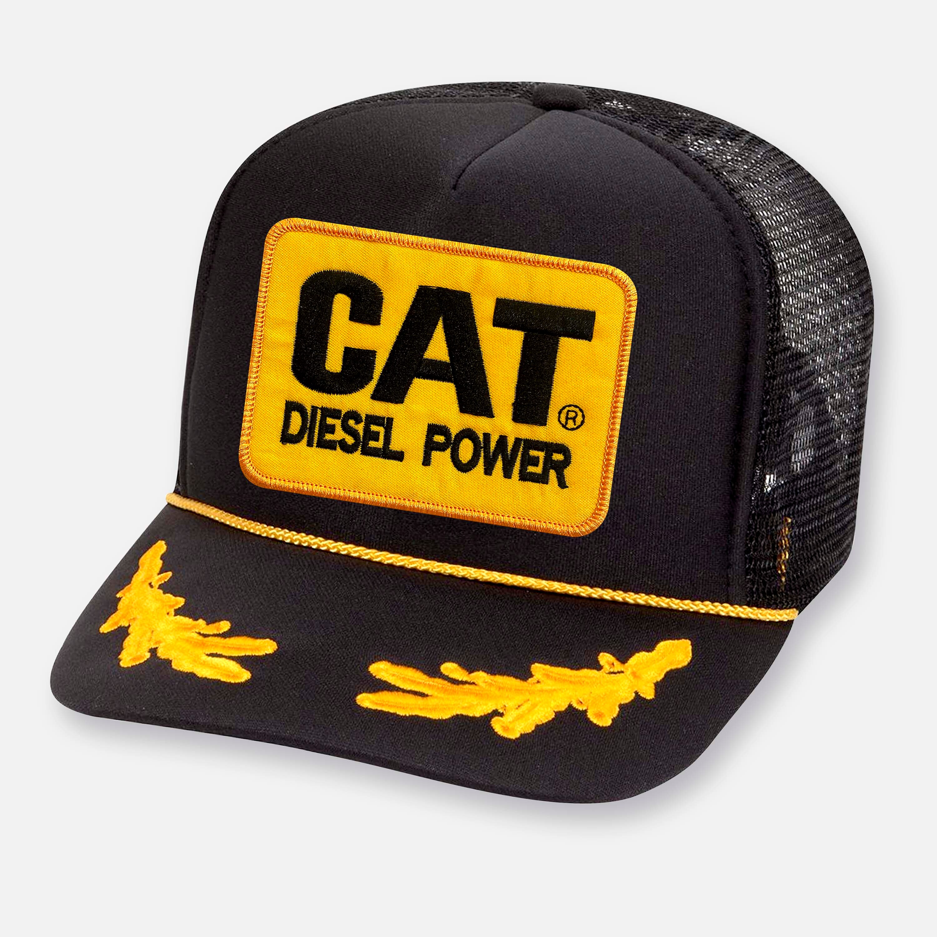 Accessoires Hoeden & petten Honkbal Vintage CAT Diesel Power Denim Truckers Snapback Patch Hat Made in USA Tonkin & truckerspetten 