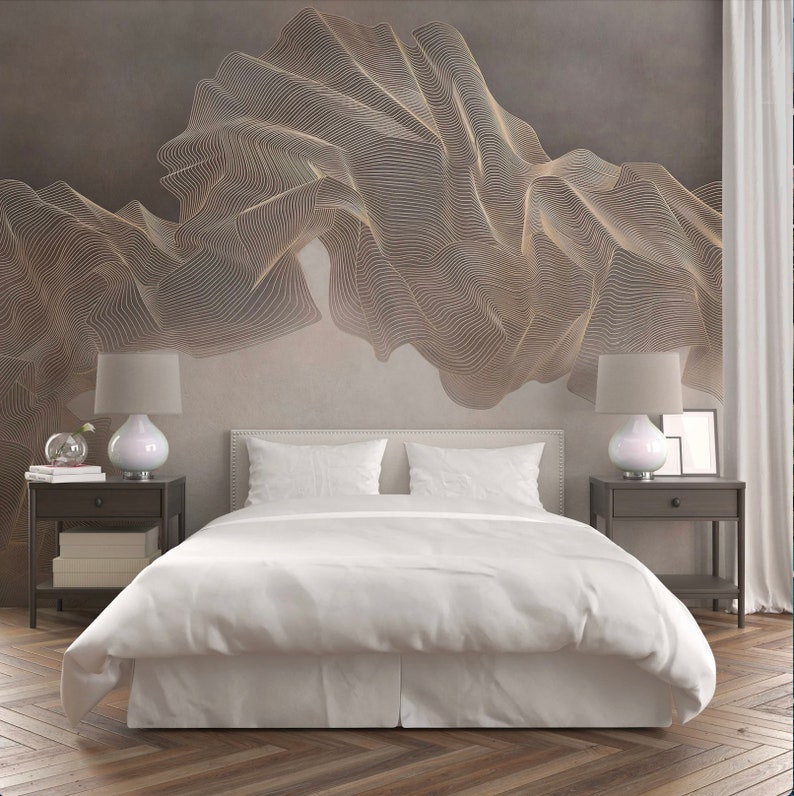 Décoration murale moderne 3D Grande impression murale Décoration murale en marbre avec pellicule de protection Décoration murale de salon Amovible Marbre de luxe Livraison gratuite image 7