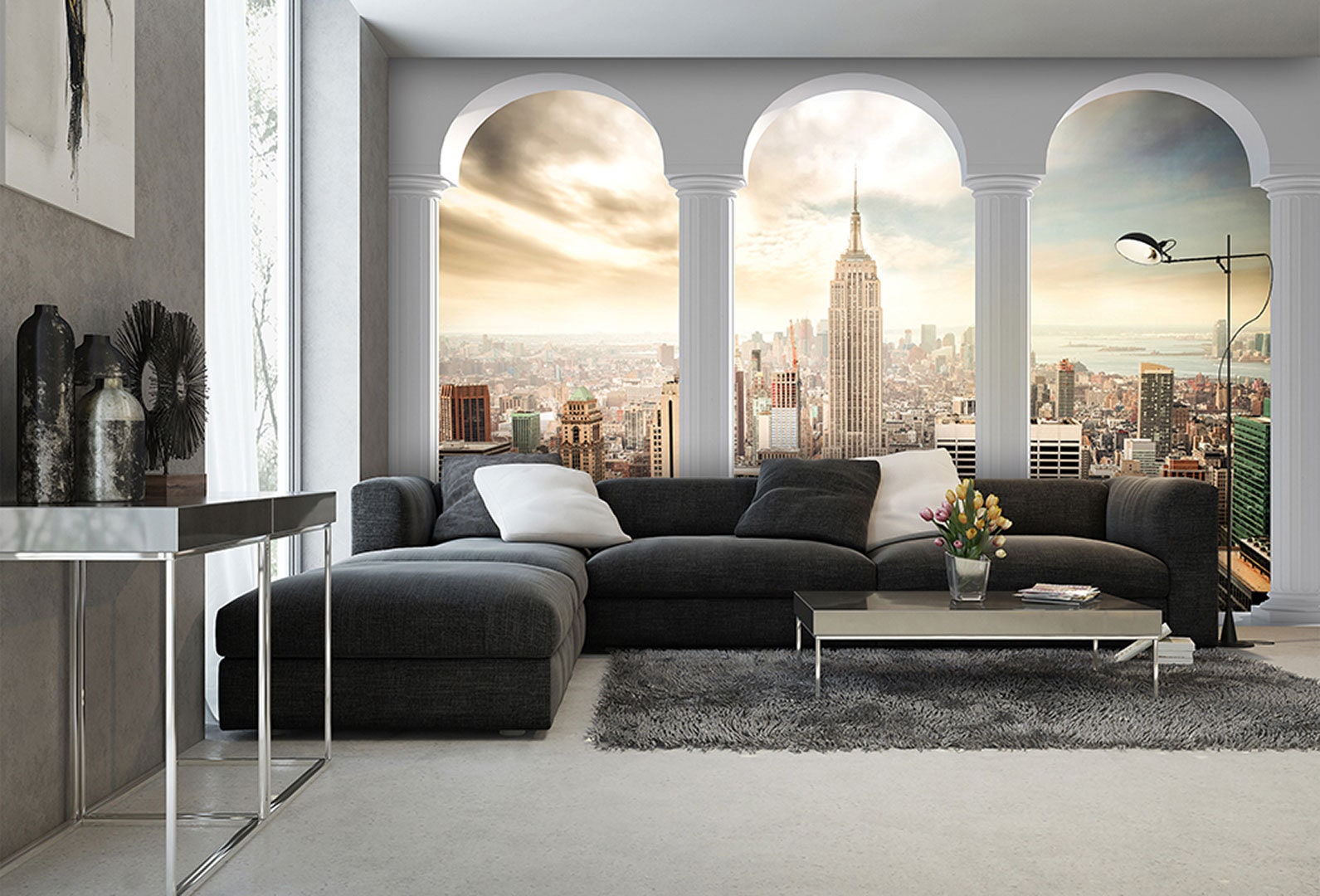 New York Mural Wallpaper 3D Wallpaper Empire State Building Etsy
