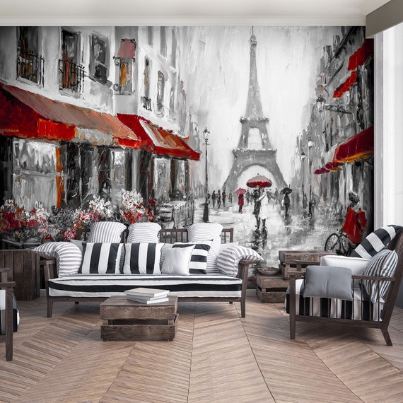 Paris Wallpaper Oil Painting Decor Peel and Stick 3D - Etsy Paris Wallpaper Oil Painting Decor Peel and Stick 3D - Etsy