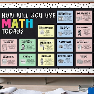 Real-World Math Bulletin Board Kit, Math Is Everywhere! Poster Set, PDF