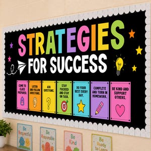 Growth Mindset Bulletin Board | Strategies for Success Classroom Decor | Back to School Bulletin Board | Printable Posters