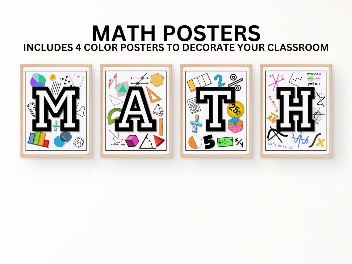 Math Classroom Posters: Middle & High School Decor (PDF) - Etsy