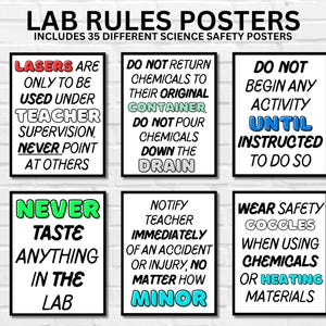 Science Lab Safety Rules Posters: Classroom Decor (PDF) - Etsy