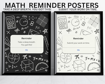 Editable Math Classroom Printable Posters for Middle School Classroom ...