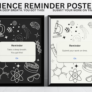 Science Reminder Posters Classroom Decor for High School and Middle School Teacher Resources Instant Download Printable Bulletin Board Ideas