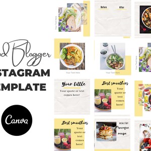 Modello Canva Food Blogger, modello Canva di Instagram, modelli di storie, modelli di post di Instagram, branding Instagram, modello Canva