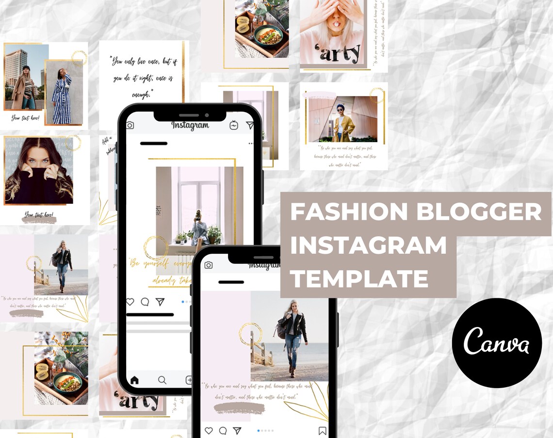 Canva Fashion Blogger Template Instagram Canva Template - Etsy