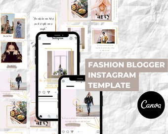 Canva Fashion Blogger Template, Instagram Canva Template, Story Templates, Instagram Post templates, Instagram Branding, Canva Template