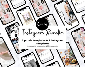 Plantilla Canva del paquete de Instagram / Plantilla Canva del rompecabezas de Instagram / Paquete de Instagram / Plantilla de publicación de Instagram / Plantillas de Instagram