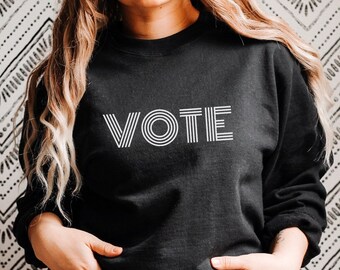 Vote - sweat-shirt / pull / haut à manches longues - vote - jour des élections - vote 2024 - sweat-shirt de vote mignon simple - vote en majuscule