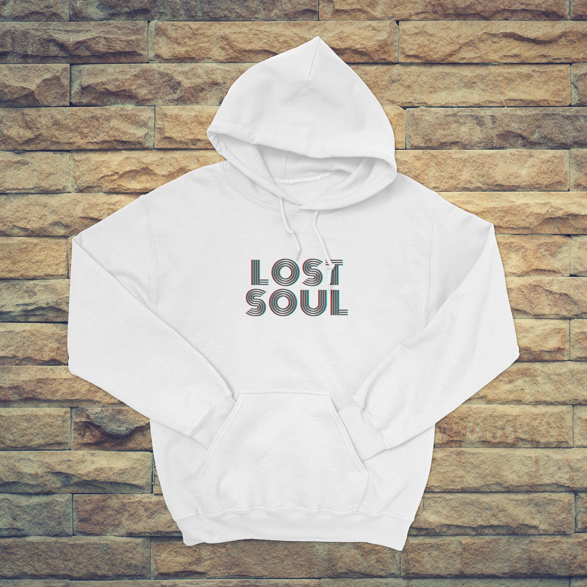 Lost Soul Hoodie Unique Personality Wayward Soul Exploring Life Undecided Retro Vintage 3D Text Glitch Effect Etsy