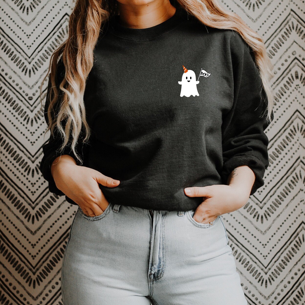 Boo Ghost Halloween Sweatshirt 