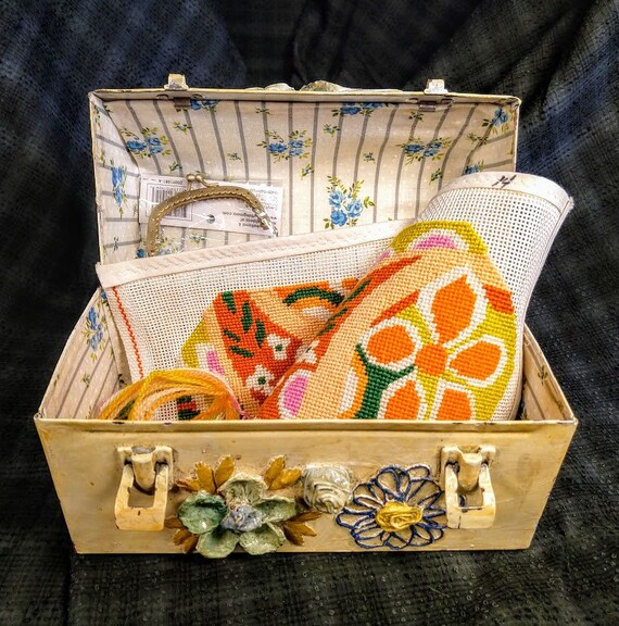 Vintage Retro Paper Mache Box, Lunchbox Purse, Purse,… Gem