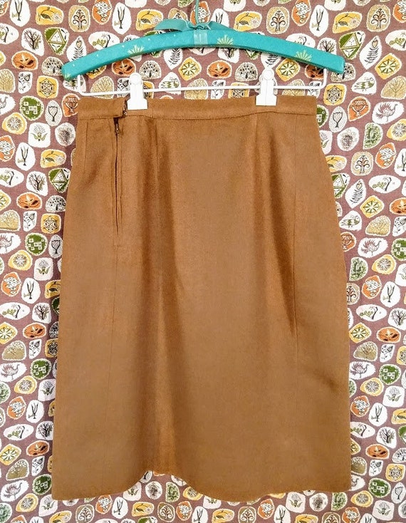 1970’s Vintage Women’s Straight Skirt Camel Tan C… - image 5