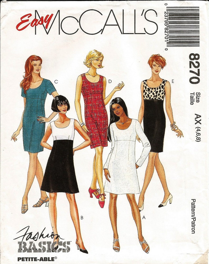 Size 4 6 8 McCalls Sewing Pattern 8247 Misses Sleeveless Dresses AX