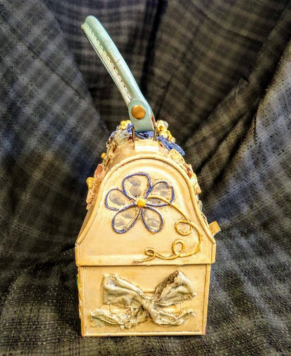 Vintage Retro Paper Mache Box, Lunchbox Purse, Purse,… Gem