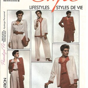 May include: A sewing pattern for a women's suit with three different styles. The pattern is for sizes 8, 10, and 12. The pattern is called "Style" and is for "Lifestyles Styles de Vie".