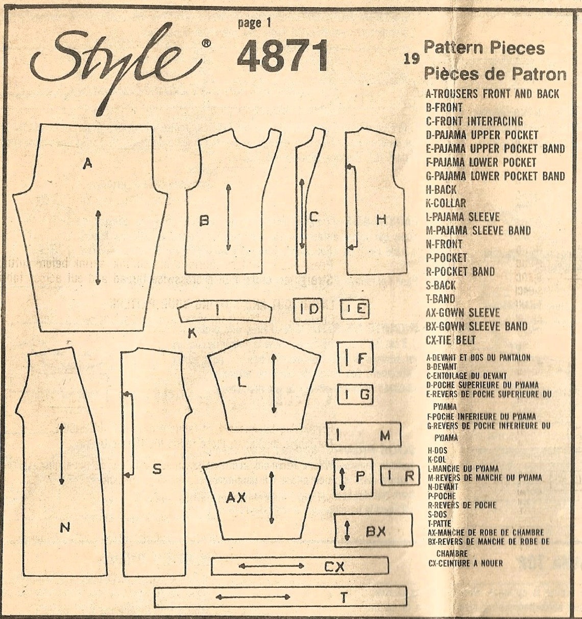 Style 4871, Vintage 1986 Sewing Pattern, Misses Nightwear Set, Pajamas ...