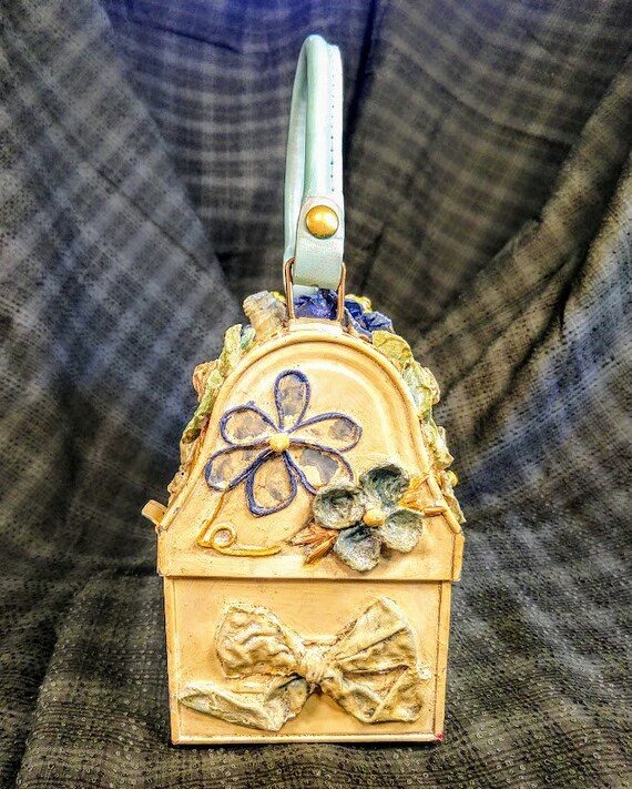 Vintage Retro Paper Mache Box, Lunchbox Purse, Purse,… Gem