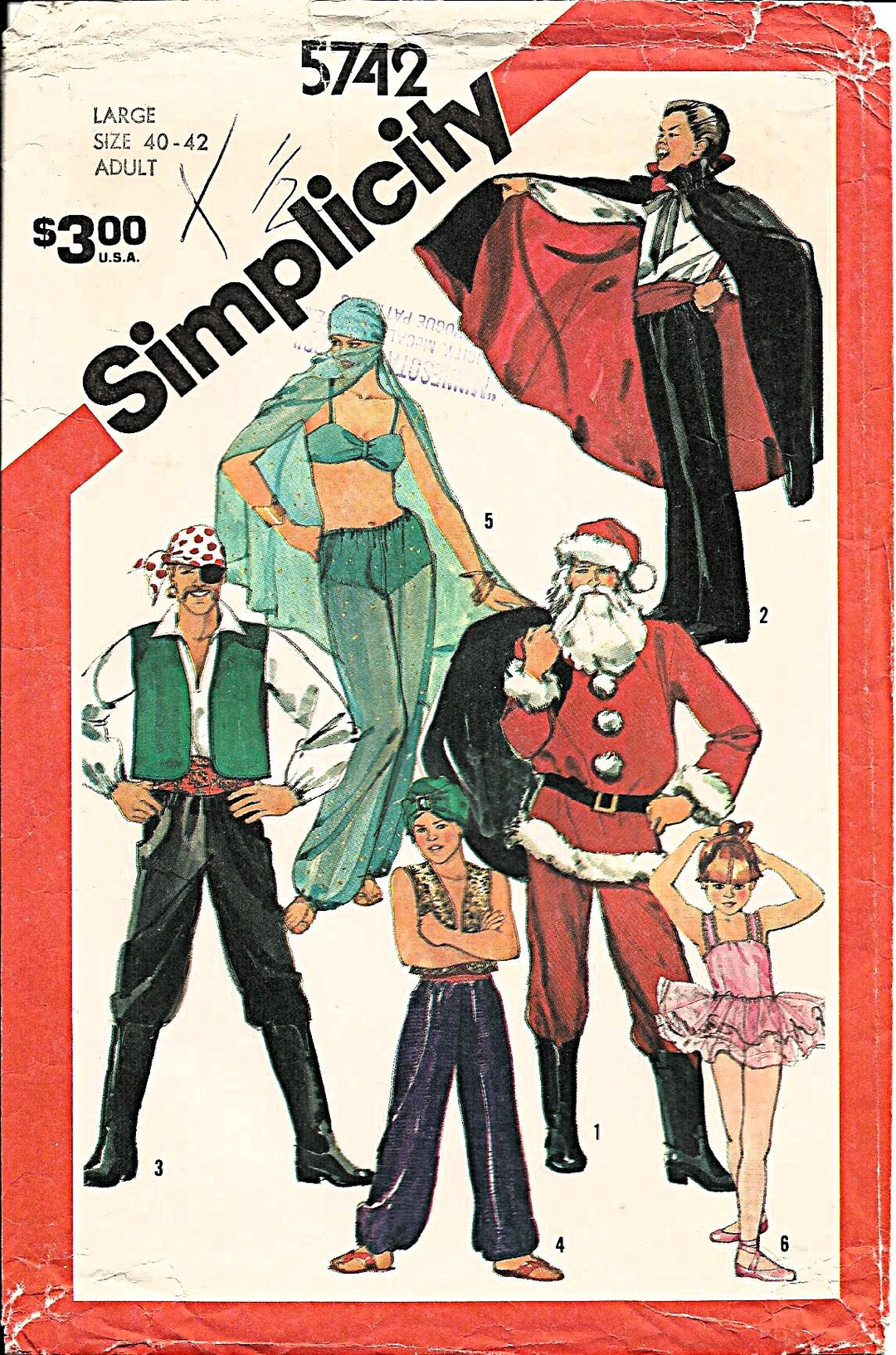 Simplicity 5742, Vintage 1982 Sewing Pattern, Unisex Adult Costumes ...